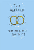 Just married that has a nice ring to it! Wedding Card