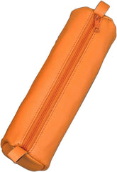 Juscha Alassio Pencil Case – Genuine Leather, Orange, 21 x 6 cm