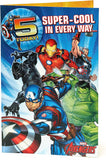 Marvel Avengers Age 5 Birthday Card with Badge
