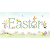 Easter Card Happy Bunnies With Eggs And Flowers Money Wallet