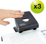 Rapesco Germ-Savvy® Antibacterial: 2-Hole Punch (30 Sheet) – Black (Pack 3)