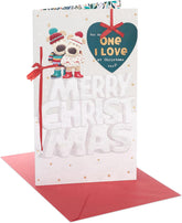 Christmas Greeting Card for The One I Love with Cute Boofle Dog Festive Design