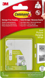 3M Command Small Picture Hanging Strips showing two adhesive strips ready for hanging photos or lightweight frames.