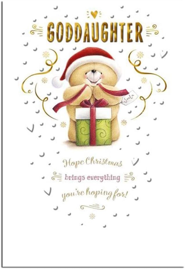 Christmas Greeting Card for Goddaughter with Festive Seasonal Design and Loving Wishes