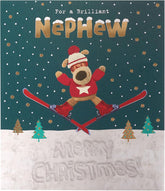 Boofle Brilliant Nephew Boofle's Ski Adventure Cute Christmas Greeting Card