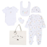Send It By White ABC Koala and Bunny 5-piece nursery bedding set with soft fabric and playful animal designs.