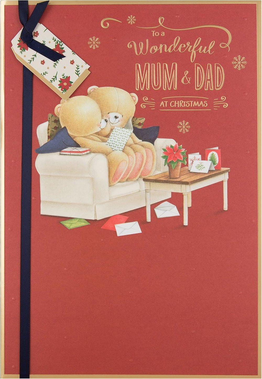 Mum and Dad Christmas Greeting Card with Heartfelt Festive Wishes and Warm Seasonal Design