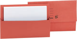 Red 5 Star office document wallet with half flap, 250gsm capacity, 32mm foolscap size for secure paper storage