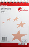Red and white 5 Star Shorthand Pad with 300 ruled pages, wirebound, 127 x 200mm stationery notebook.