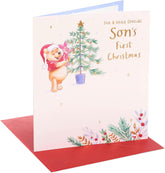 UK Greetings Disney Winnie the Pooh Son's First Christmas Card - Pooh & Piglet Design