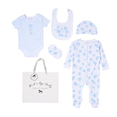 White and blue lion, car, and boat 5-piece set by M N House Wholesale, featuring colorful animal and vehicle illustrations.