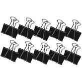 Pack of 10 Q-Connect 16mm Black Foldback Clips