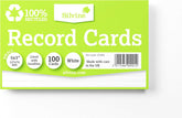 5x3" 100% Recycled Flash Cards - Lined (100 Cards) White