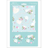 Abacus Cards love heart and flowers greeting card with two sheets and two tags featuring colorful heart and floral designs