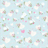 Abacus Cards love heart and flowers greeting card with two sheets and two tags, featuring colorful floral and heart designs.