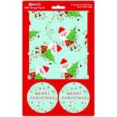 Abacus Cards Santa-themed greeting card with two sheets and two tags, featuring festive holiday illustrations.