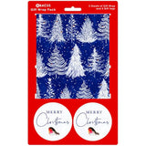 Abacus Cards Trees greeting card with colorful illustrated trees on two sheets and two matching tags, designed for special occasions.
