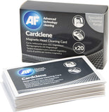 AF Cardclene cleaning cards with isopropanol for magnetic stripe and chip reader cleaning, designed for swipe and chip card readers.