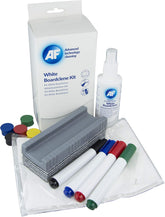 AF Complete Whiteboard Cleaning Kit with cleaning spray, cloth, and accessories for easy whiteboard maintenance and clarity.