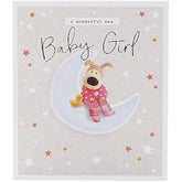 Boofle New Baby Girl Card for Friend/Couple - Cute Design