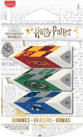 Harry Potter Set of 3 Pyramid Erasers - Provides Precision and Comfort - White Eraser