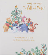 UK Greetings Disney Winnie the Pooh Christmas Card for All of You - Pooh & Friends Design