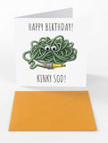 Googly Cards Funny "Happy Birthday! Kinky Sod!" Birthday Card with Googly Eyes and Orange Envelope