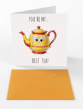 Googly Cards Funny "You're My... Best Tea!" Greeting Card with Googly Eyes and Orange Envelope