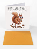 Googly Cards Funny "Nuts About You!" Greeting Card with Googly Eyes and Orange Envelope