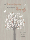 BGC sympathy greeting card with heartfelt message for expressing deepest sympathy to family and loved ones.