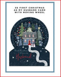 Hallmark First Christmas as My Husband Card – 3D Interactive Christmas Card with Moving Wheel