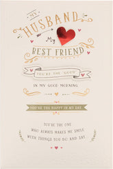 UK Greetings Valentine's Day Card For Husband - Affectionate Design