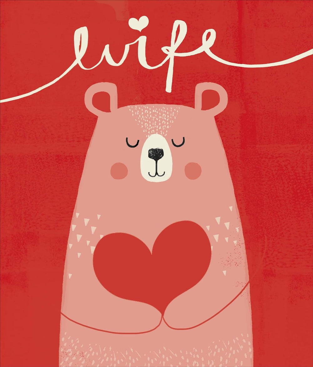 UK Greetings Wife Cute Bear Valentine's Day greeting card featuring adorable bear design and heartfelt message.