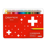 Caran d’Ache Swisscolor Colour Pencils set of 30 assorted art supplies with vibrant colored pencils in a box