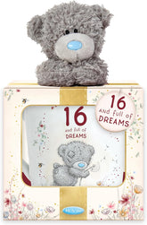 Tatty Teddy 16th birthday mug and plush gift set by Carte Blanche, includes a teddy bear and matching mug in a boxed gift set.