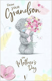 Carte Blanche bear greeting card with a bouquet illustration, featuring a cute bear design on the front of the greeting card.