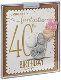 Carte Blanche Fantastic 40th Me to You Bear luxury boxed birthday greeting card with a cute bear illustration and decorative packaging.