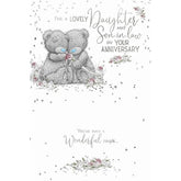 Carte Blanche Me to You anniversary greeting card featuring a heartfelt message for daughter and son-in-law, with floral and decorative elements.