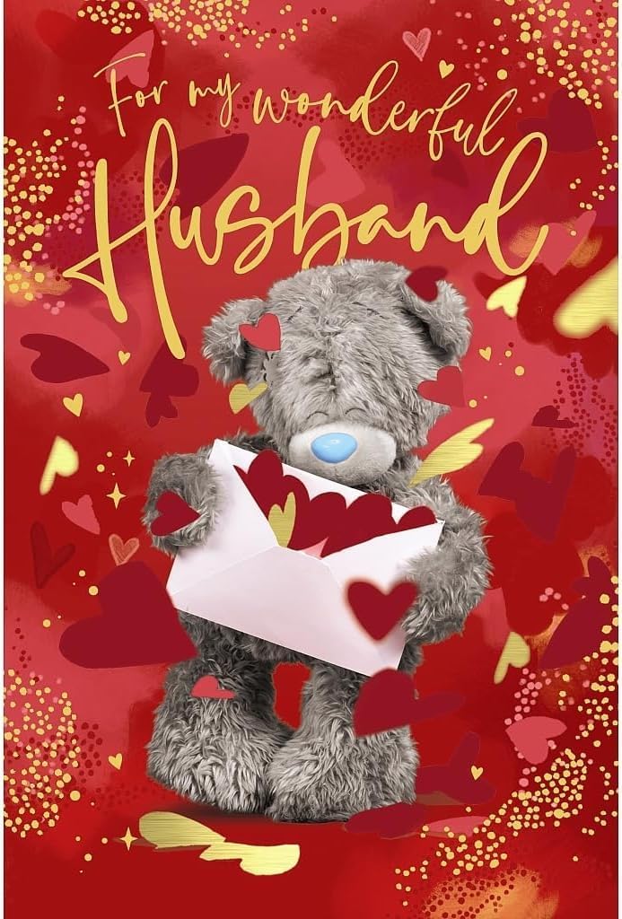 Carte Blanche Me to You Tatty Teddy 3D holographic birthday greeting card for a wonderful husband, featuring a cute teddy design.