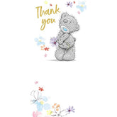 Carte Blanche thank you bear with flower greeting card, featuring cute bear illustration and floral design for special occasions.