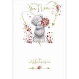 Carte Blanche Valentine One I Love Bear with Flowers Valentine Day Card featuring a cute bear and floral design for Valentine's Day.