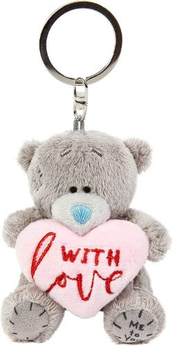 Carte Blanche Plush with Love keyring featuring a soft plush heart design, perfect for attaching to keys or bags.