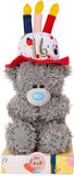 Gray Carte Blanche Me to You Bear 7-inch soft toy wearing a birthday hat, celebrating a 16th birthday.