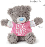 Carte Blanche Tatty Teddy soft toy wearing a Big Hugs slogan T-shirt, cuddly plush teddy bear with a friendly expression.