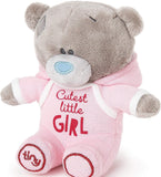 Carte Blanche Tatty Teddy soft toy, adorable little girl bear wearing a pink baby grow, plush and cuddly for children.