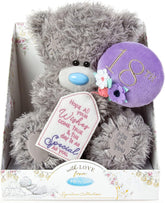 Gray Carte Blanche Me to You Bear soft toy, 9-inch plush gift for 18th birthday, featuring signature design and cuddly texture.