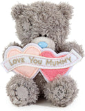 Carte Blanche Tatty Teddy plush bear, 10cm soft toy with "Love You Mummy" message, perfect for Mother’s Day gift.
