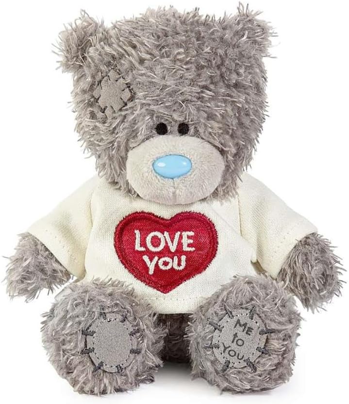 Carte Blanche Tatty Teddy plush bear, 10cm high, wearing a cute "Love You" T-shirt from the official collection.