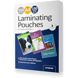 A pack of Cathedral Products A4 gloss laminating pouches, 150 micron thickness, with 100 pouches for office laminating needs.
