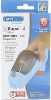 Rapesco 1442 SupaCut Tape Dispenser with 2 Tape Rolls, Powder Blue